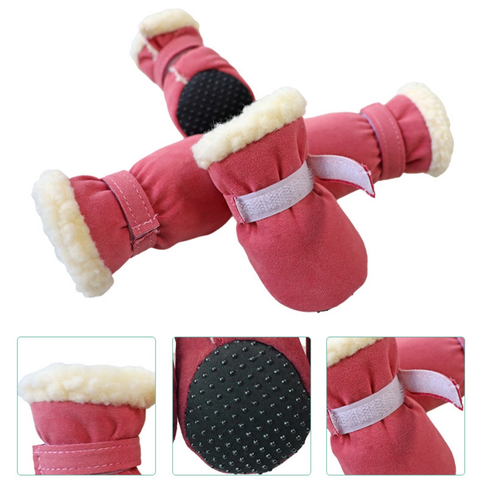 4Pcs Winter Pet Dog Shoes Anti-slip Snow Boots Thick Warm Cat Puppy Shoes Socks Boots for Chihuahua Yorkshire