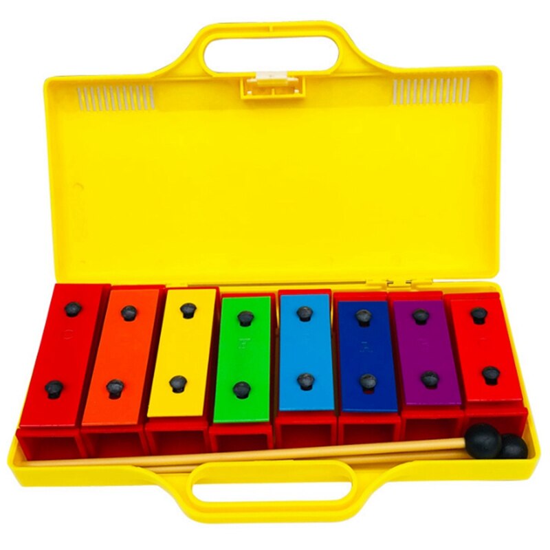 8 Notes Chromatische Xylofoon Glockenspiel Resonator Bells Met Geel Case