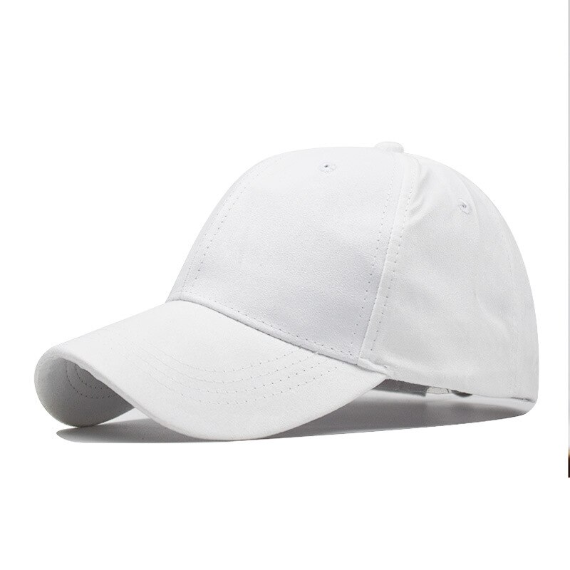 Mode Heren Baseball Caps Voor Mannen En Vrouwen Suede Eenvoudige Effen Snapback Hip Hop Bone Verstelbare Vader Trucker Hoed gorras Mujer: White