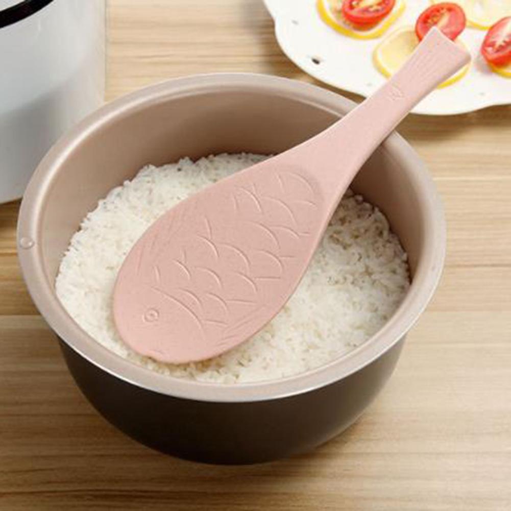 Kitchen Fish Shaped Non-stick Spoons Heat-resistant Rice Paddle Utensil Kitchen Tool 7.5cm x 20.5cm