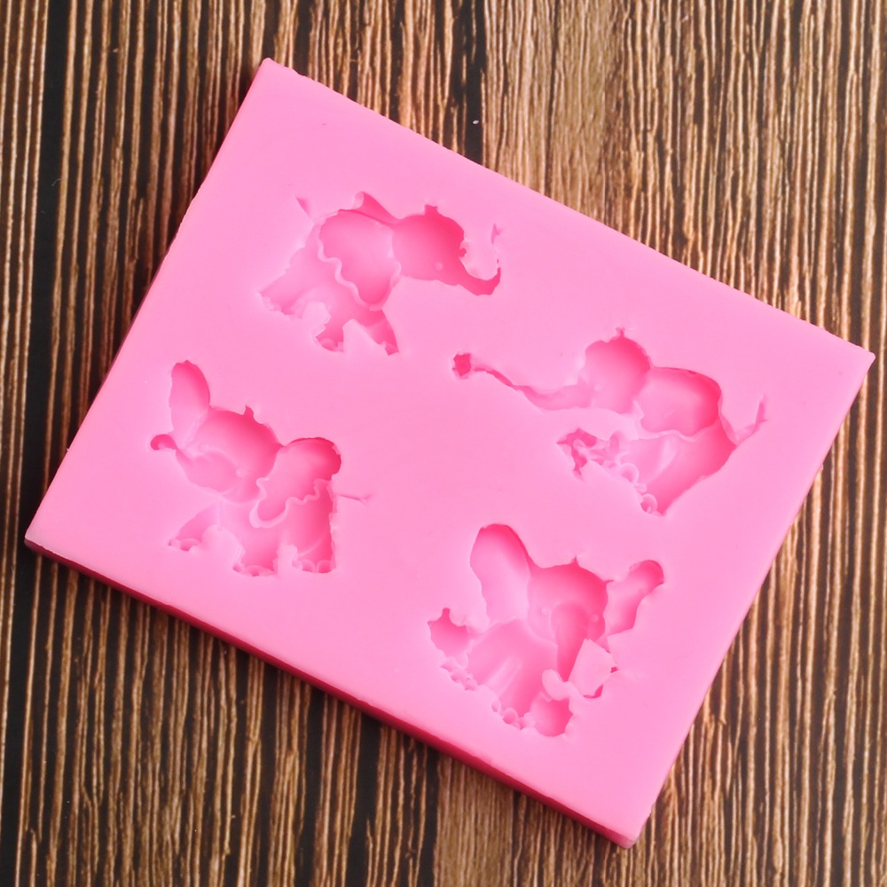 Olifant Fondant Mal Bloem Siliconen Mallen Party Diy Taart Decoreren Gereedschappen Chocolade Polymeer Klei Mallen Keuken Bakvorm