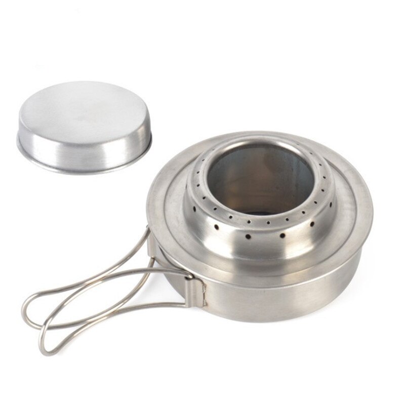 Outdoor Solid Alcohol Stove Stainless Steel Alcohol Stove Outdoor Ultralight Mini Burner Picnic Hiking: Default Title