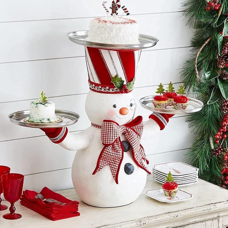 Creatieve Kerst Kerstman Sneeuwpop Snack Rack Huishoudelijke Ornament Opslag Eettafel Decoratie Snack Fruit Lade