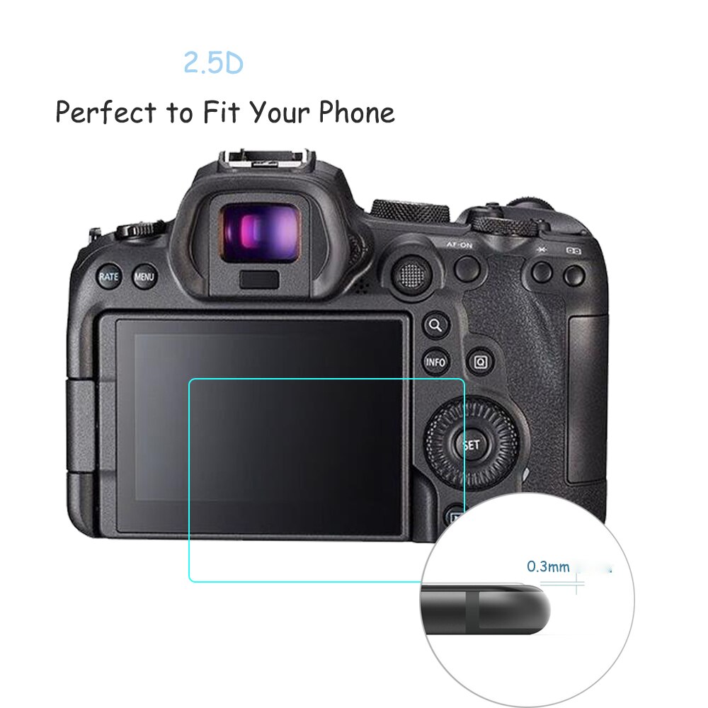 2 stk 2.5d 9h klart hærdet glas til canon eos  r6 r5 digitalkamera skærmbeskytter lcd anti-ridse vandtæt film eos  r6