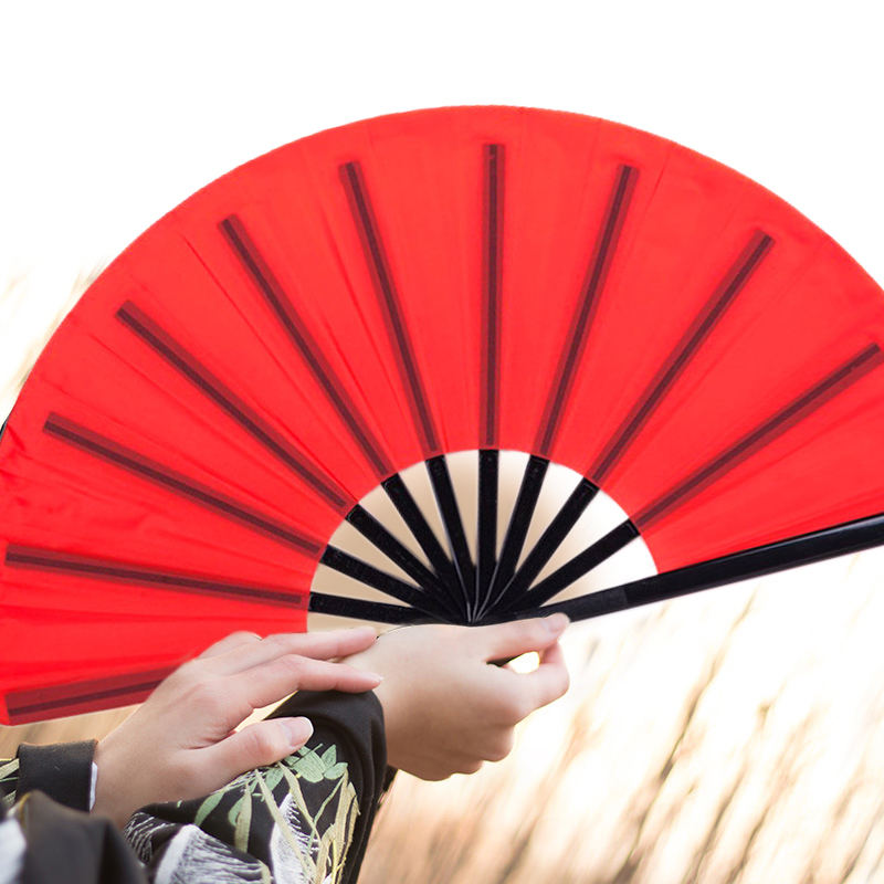 33Cm Duży składany wachlarz ręczny Plastikowy wachlarz z tkaniny kostnej Solidny chińnarty wachlarz Kung Fu Tai Chi Wentylator robić tańca klasycznego Rzemiosło artystyczne