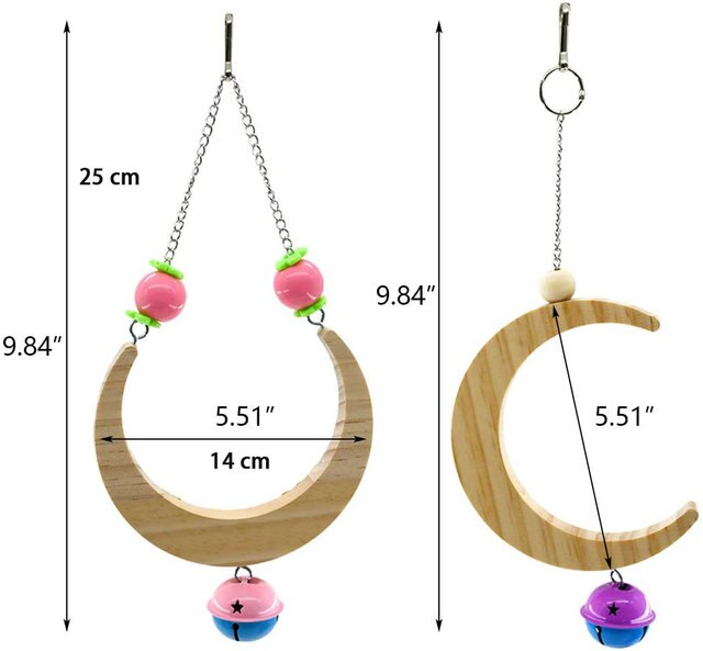 2 Pcs Papegaai Benodigdheden Halve Maan Vorm Vogel Speelgoed &amp; U Vorm Papegaai Naaien Kooi Speelgoed Voor Kleine Huisdier Vogels als Grasparkiet Of Kanarie: Donkerbruin