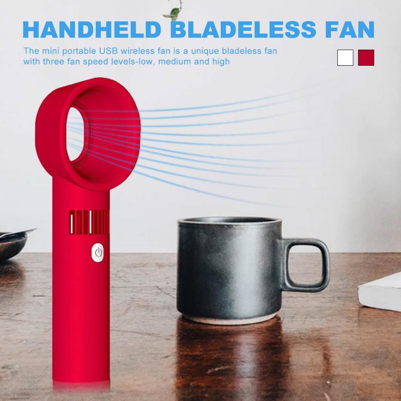 Handheld Bladeless Fan Mute Portable Safe Rechargeable USB Fan #4O