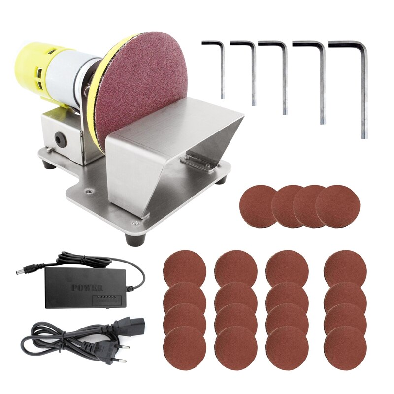 Electric Rotary Polisher Table Disc Sander With 7 Variable Speed 3-Inch Sanding Discs For Polishing Grinding EU Plug