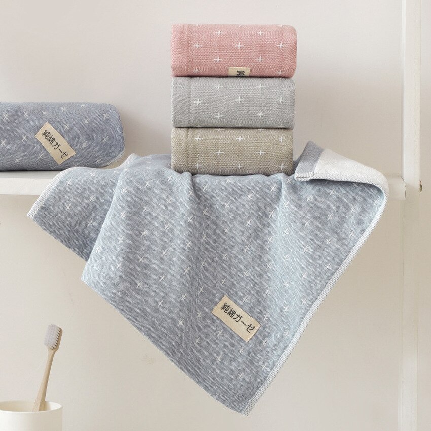 Square Towel Pure Cotton Geometric Printed Thicken Soft Towels Good Water Absorption Plain Dyed Home Bathroom Toalla Cuadrada