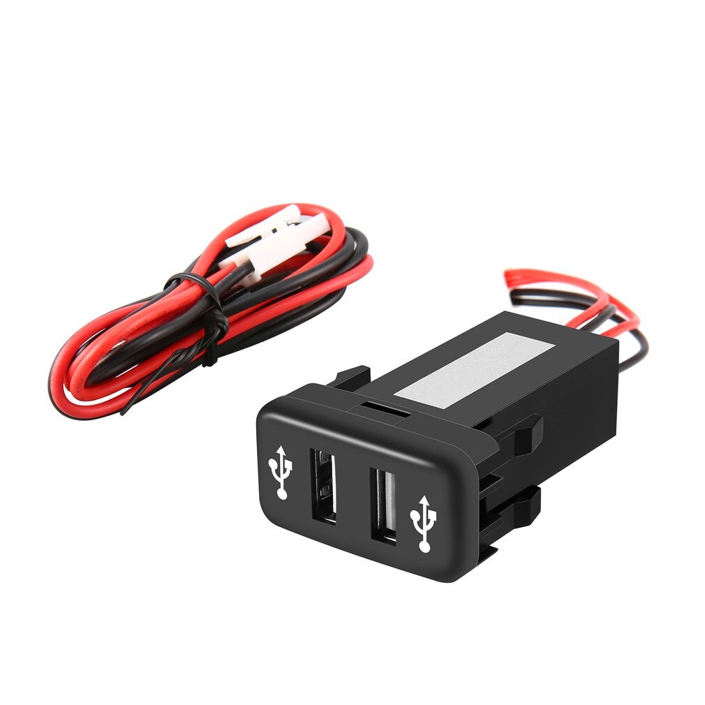 Dual USB Charger 12V 2.1A Socket Dashboard Cell Phone Car Audio Port for TOYOTA VIGO