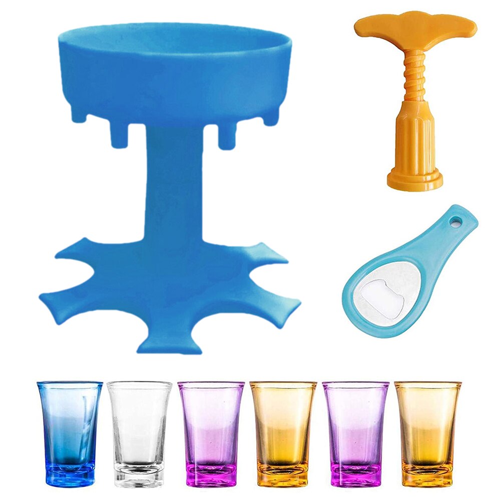 6 Shot Glass Dispenser Holder Carrier Caddy Liquor Dispenser Party Bar Accessory Drinking Games Glass Dispenser Bar Tools: As show G