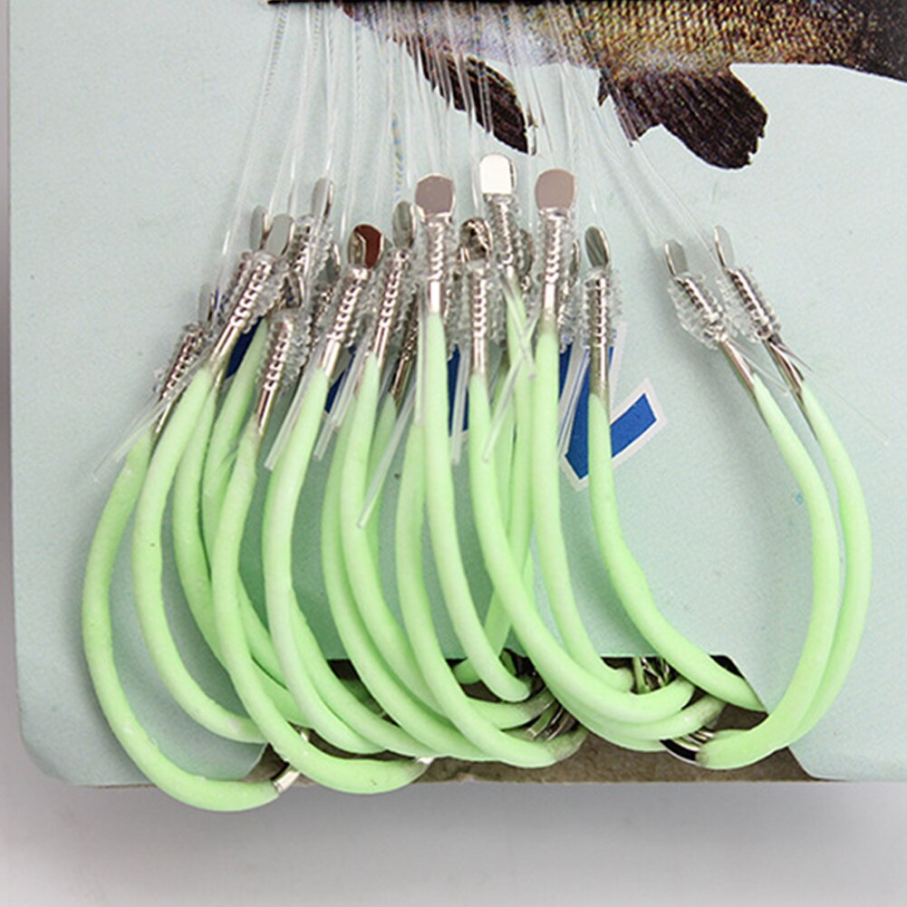 30 Pcs Fishing Hook Carbon Steel Portable Fishing Tools Fluorescent Reliable Luminous Fishing Tackle Practical With Barbed Line