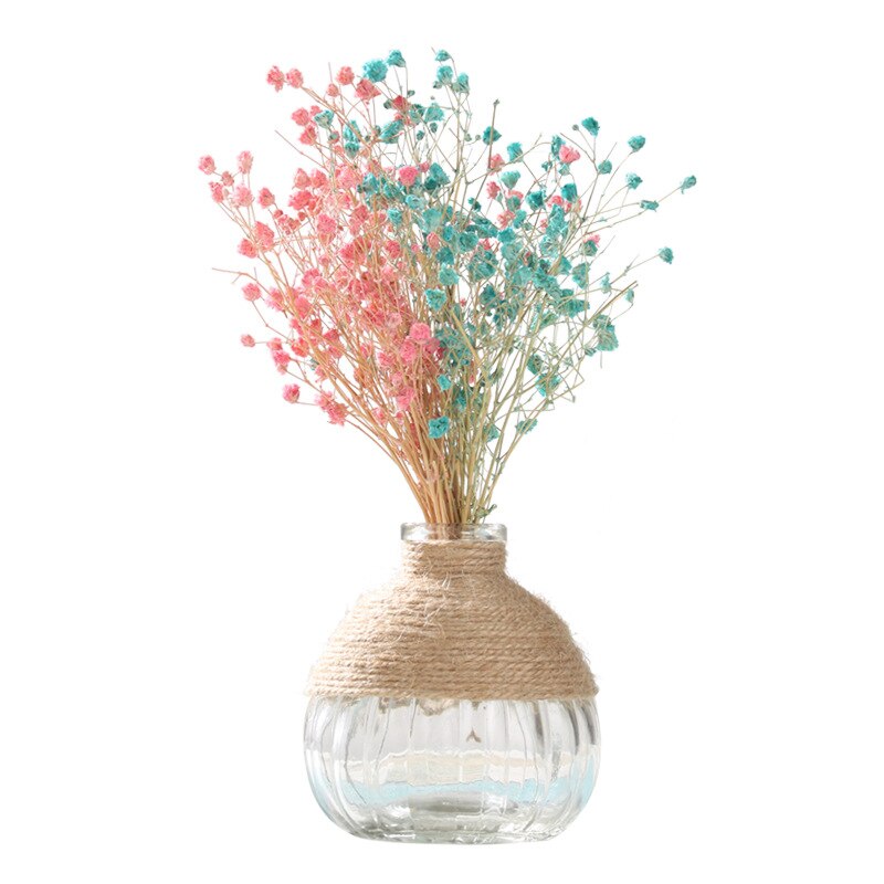 Jarrón de vidrio transparente , florero moderno minimalista hidropónico nórdico, adornos para el hogar, florero de flores secas