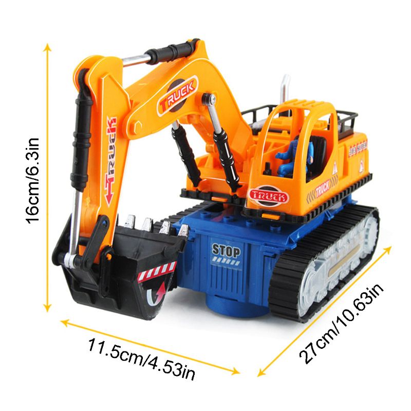 Electric Flashing LED Light Music Excavator Universal Wheel Car Vehicles MOLD