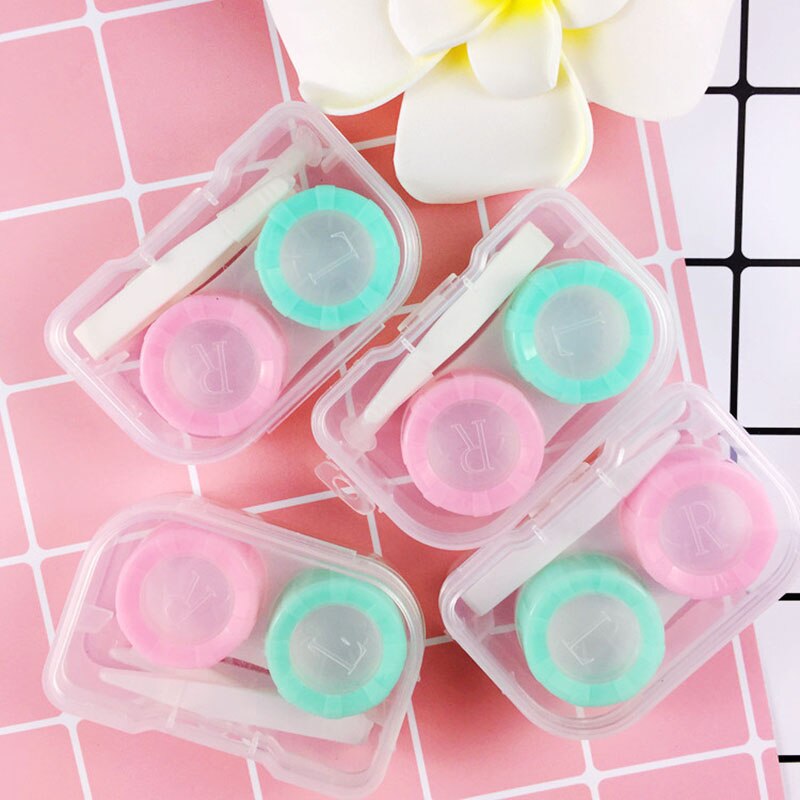 3 pièces Couleur Étui Pour Lentilles De Contact étui À Lunettes Voyage unisexe soins oculaires kit conteneur boîte à lentilles Offre Spéciale