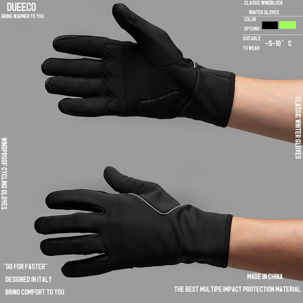 guantes ciclismo invierno Guantes de ciclismo a prueba de viento, guantes de bicicleta, guantes de bicicleta de montaña-XRD acolchados con absorción de golpes, antideslizantes, térmicos y cálidos: Black / XL