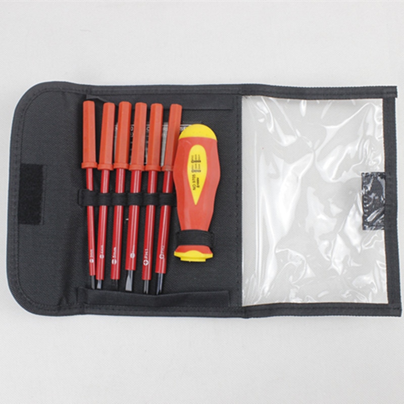 1000V High Voltage Insulated Electrician Hand Tool Opening Repair Precision Tool Set Insulated Screwdriver Set 7 Piece