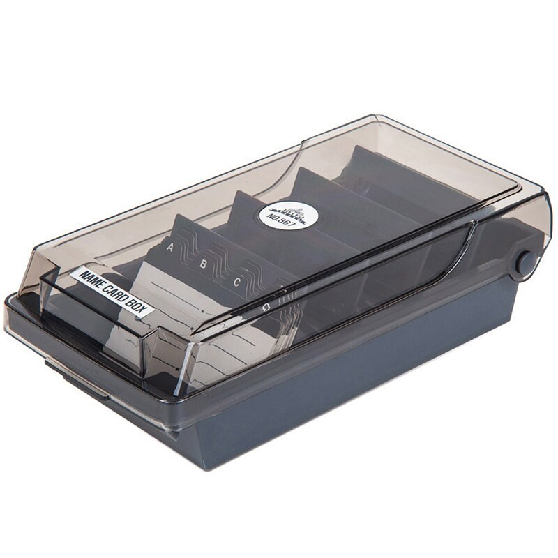 Plastic Business Card Holder Box for Desktop Business Card Storage Box File Index Card Storage Box: Default Title