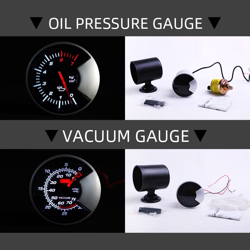 Jauge universelle de température de l&#39;huile, de l&#39;eau et du carburant, pression, volt, rapport Air/carburant, augmentation de la température des gaz d&#39;échappement, coque noire