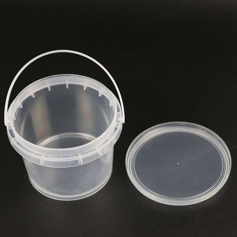 Transparent Plastic Bucket with Handle and Lid Good Sealing Storage Container Portable Laundry Condensation Bead Storage Box