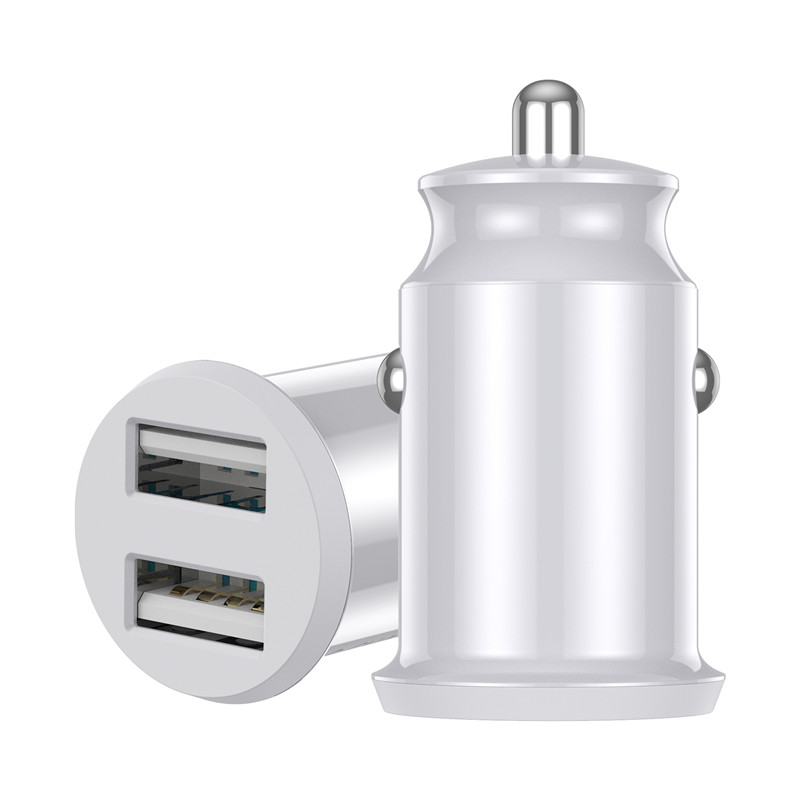 USLION 5A Quick Charge USB Car Charger For iPhone Xiaomi Huawei Samsung Auto Charging Fast Mini Car Mobile Phone Charger: White