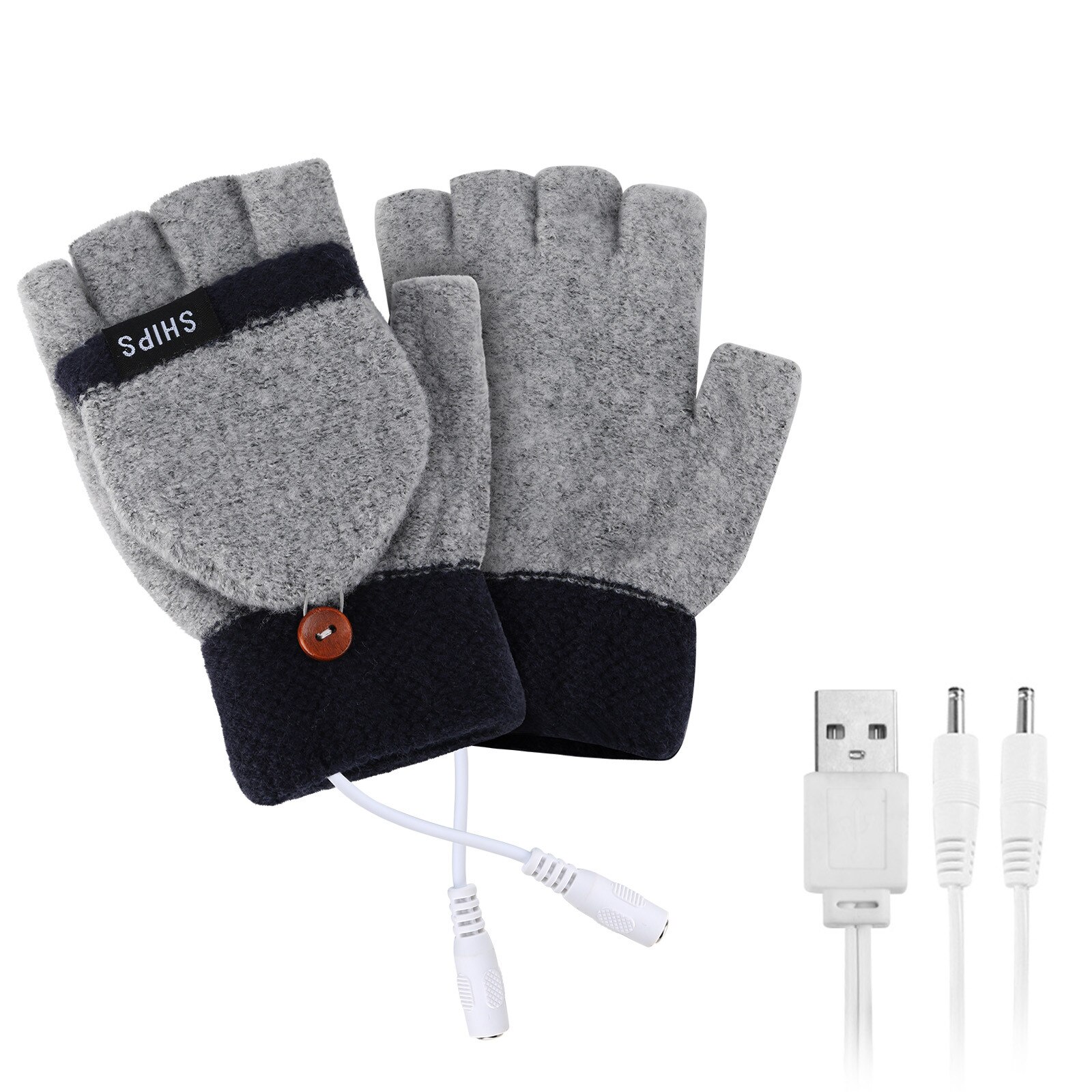 Electric Usb Heated Gloves Laptop Women Usb Heated Mitten Full&half Finger Gloves Winter Warm Knit Hand Gloves For Outdoor L3