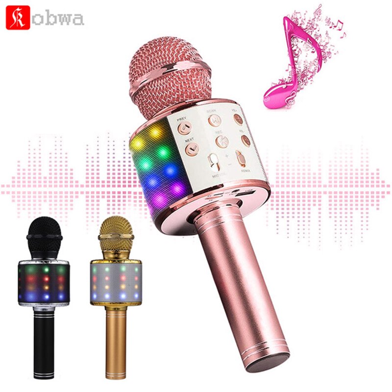 WS858 Bluetooth Wireless Condenser Magic Karaoke Microphone Mobile Phone Player MIC Speaker Record Music