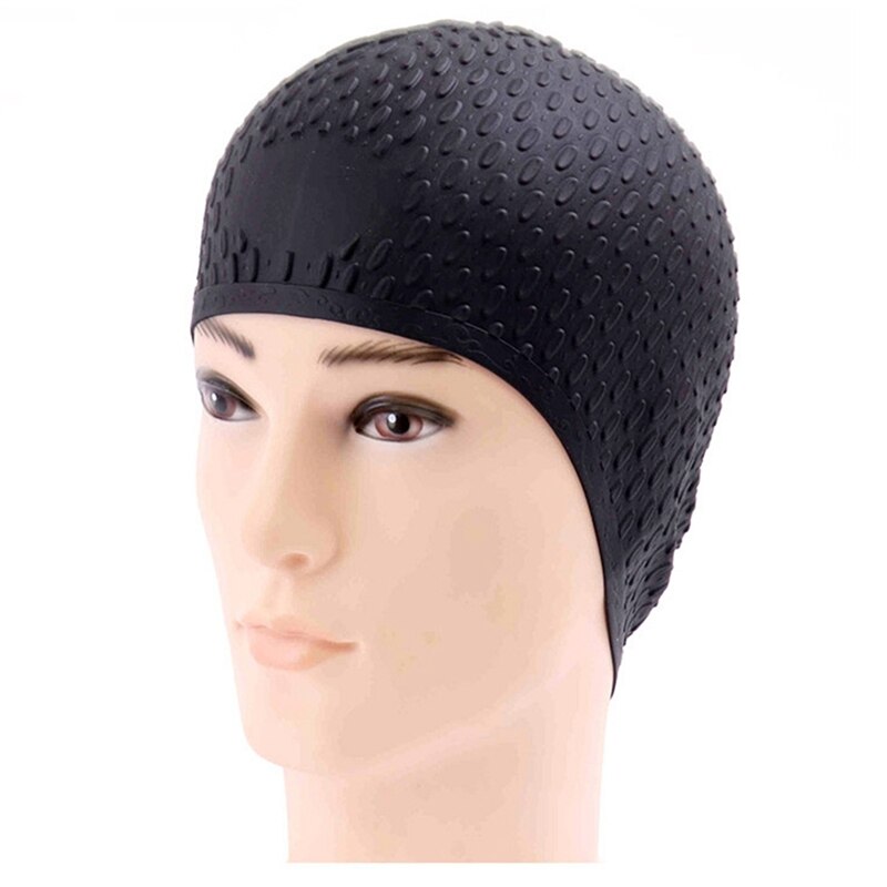 Swim Cap Strap Waterproof Silica Gel Drip Bathing Cap Unisex Flexible Waterdrop Waterproof Protect Ears Swimming Caps