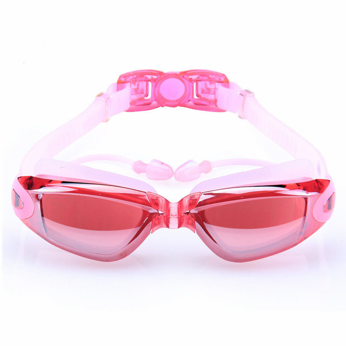 Waterdichte Zwemmen Brillen Lunette Plongee Anti Fog Dioptrie Zwemmen Googles Met Oordopjes Voor Volwassen Sport Bril: Pink