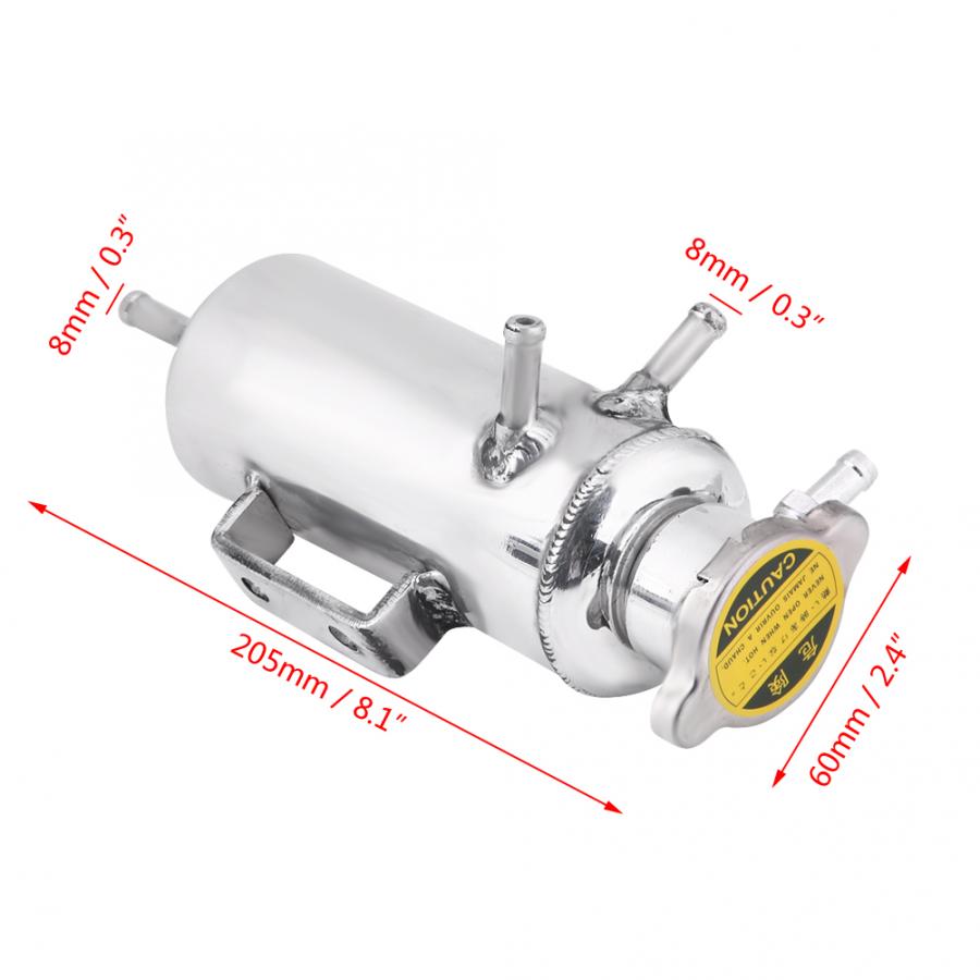350ml aluminium voiture SUV trop-plein attraper réservoir refroidisseur liquide de refroidissement réservoir Kit universel vase d'expansion argent voiture accessoires