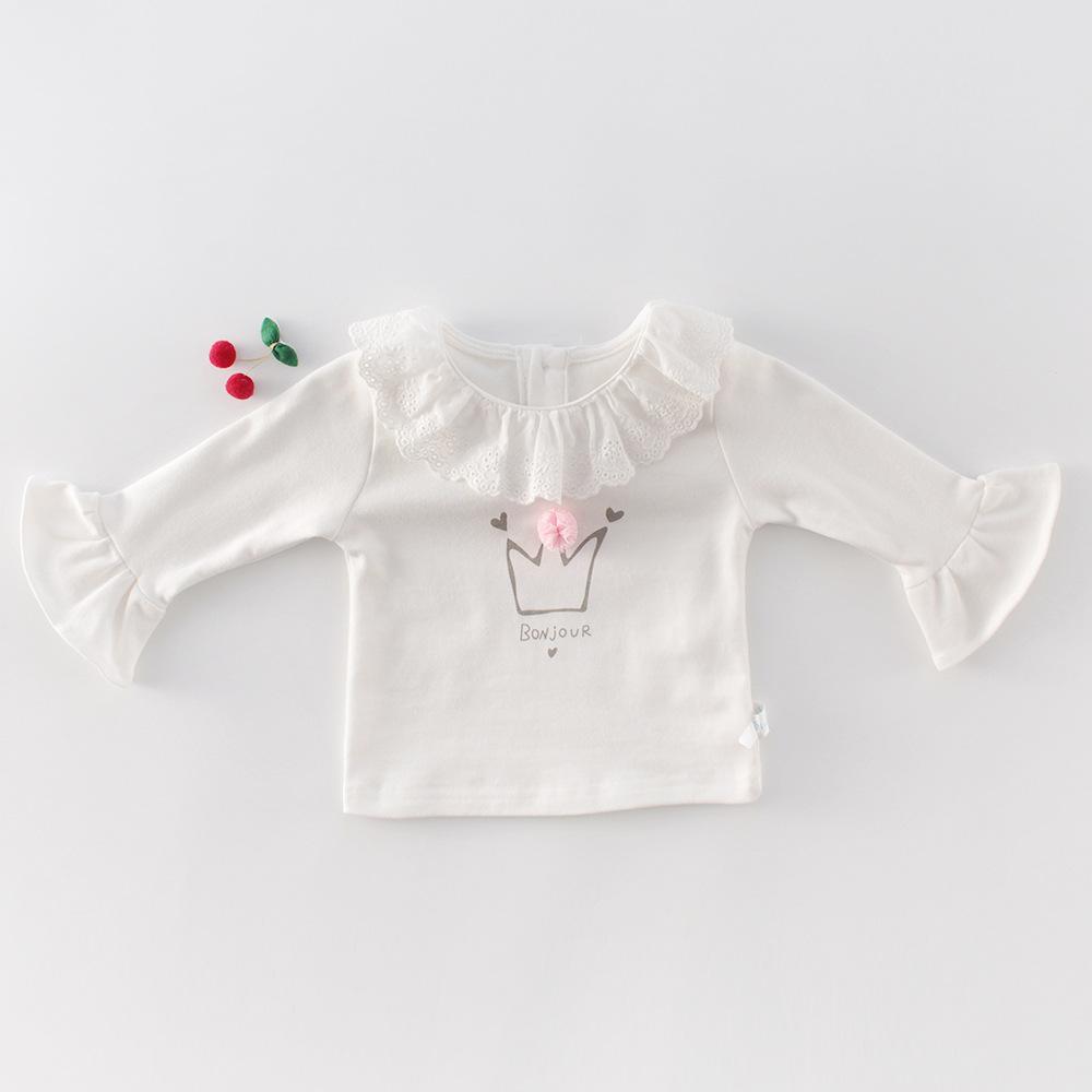 Kids Mooie 100% Katoen Tops Kinderen Tee Lente Baby Meisjes Mode Lange Mouw T-shirt: 24M