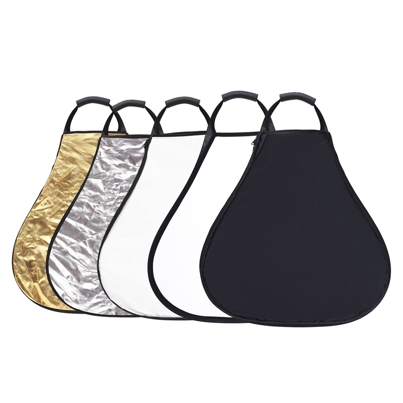 CY Free Ship 80cm 5 in 1 Triangle Portable Collapsible Light Photography Reflector with the handle for Studio Multi Photo Disc