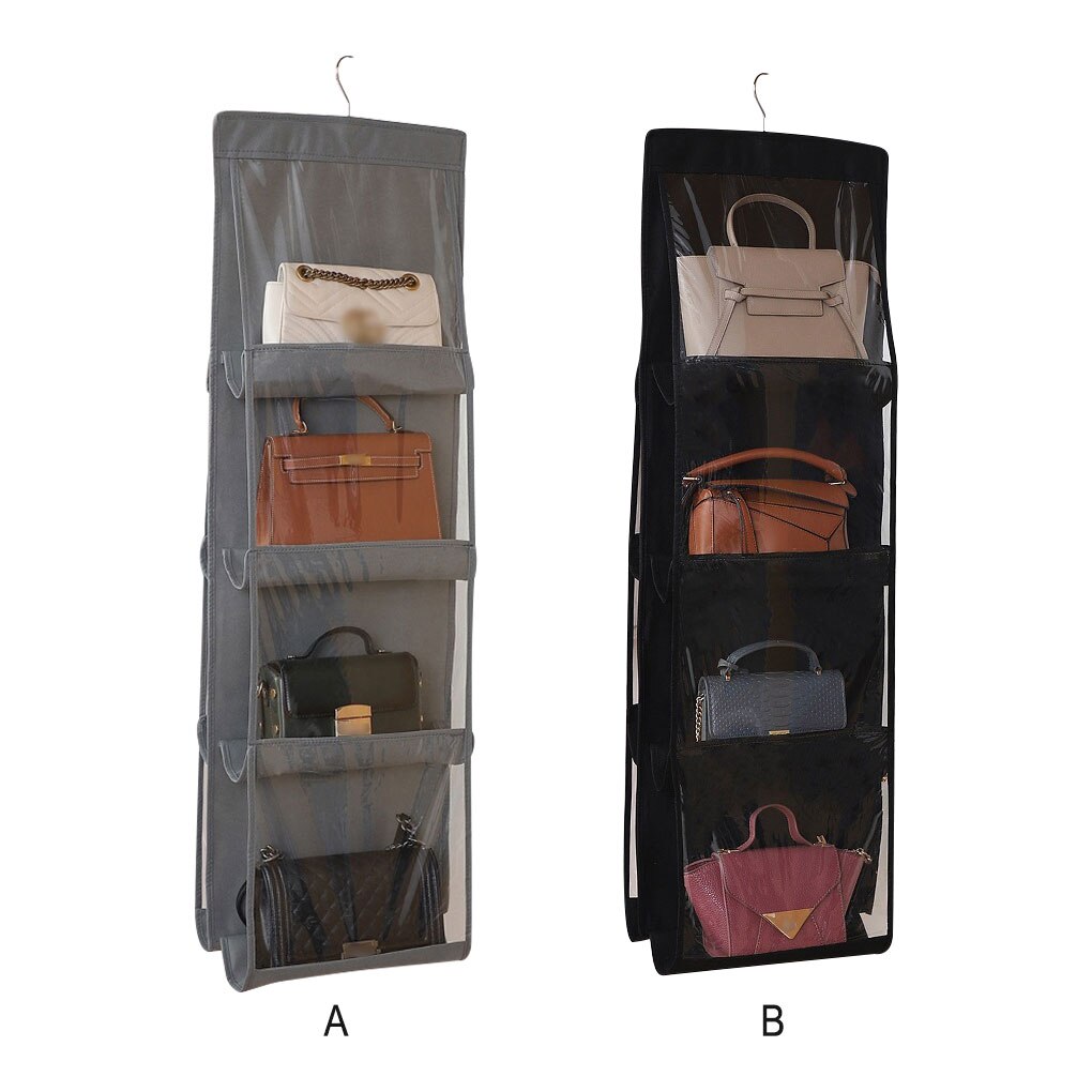 Sac à main suspendu à 6 poches, organisateur pour armoire, sac de rangement Transparent, porte murale, sac à chaussures divers