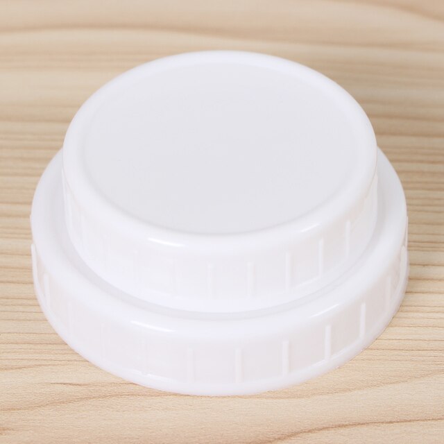 10pcs Mason Jar Lids Unlined Ribbed Plastic Cup Lid Regular Mouth Mason Cannings Leakproof Storage White Bottle Caps Cover: 70mm