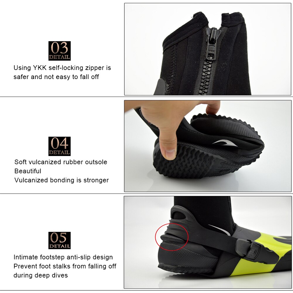 Stivali da sub universali in neoprene da 5MM sport acquatici termici a vita alta Cuba Snorkeling rafting uomo donna pinne da nuoto scarpe