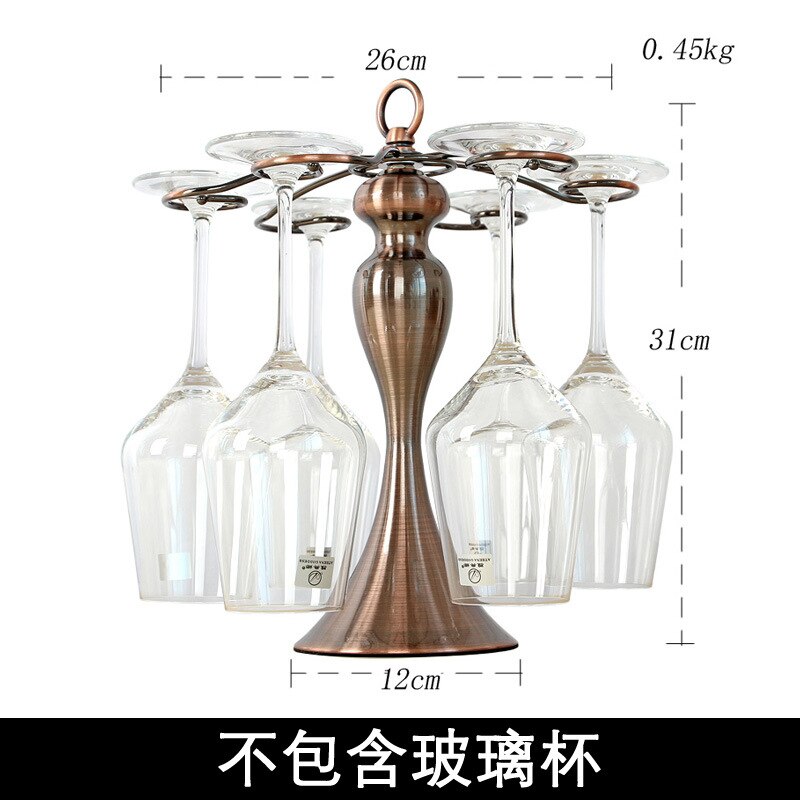 Pile créative en fer Art cubique | Pied haut, cadre en verre rouge, cuisine maison, Bar vin armoire à vin: Bronze Cup Holder 02