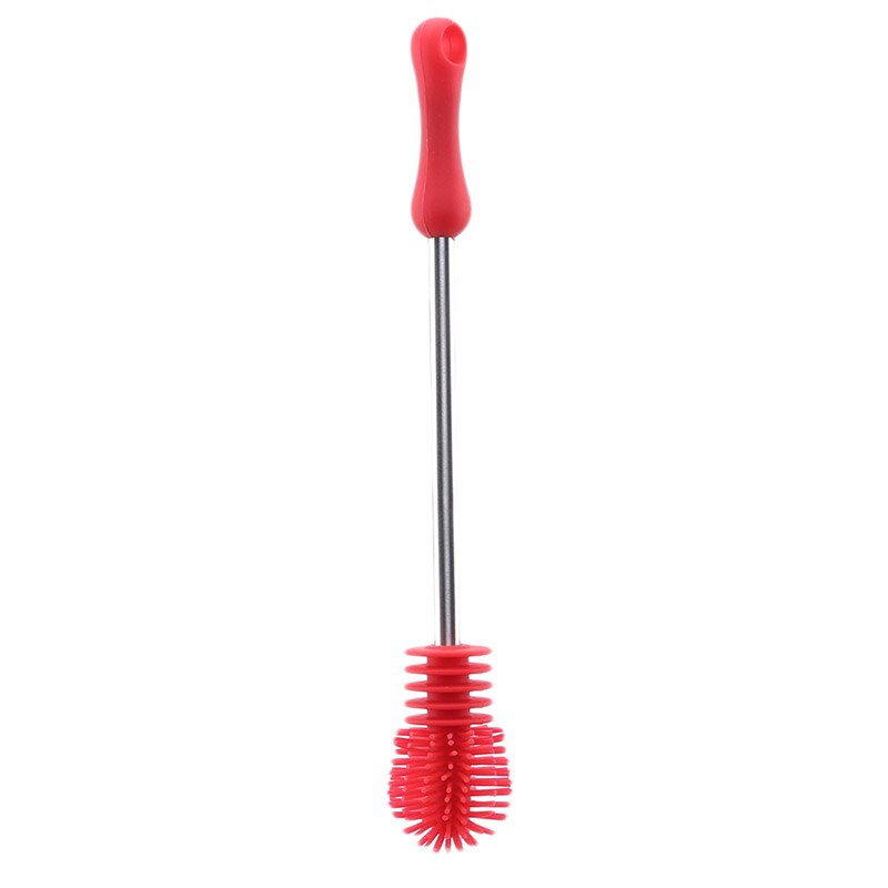 Waschen Reinigung Rotary Griff Lange Griff Schrubben Fütterung-flasche Pinsel Flasche Fütterung Baby Flasche Zubehör: red