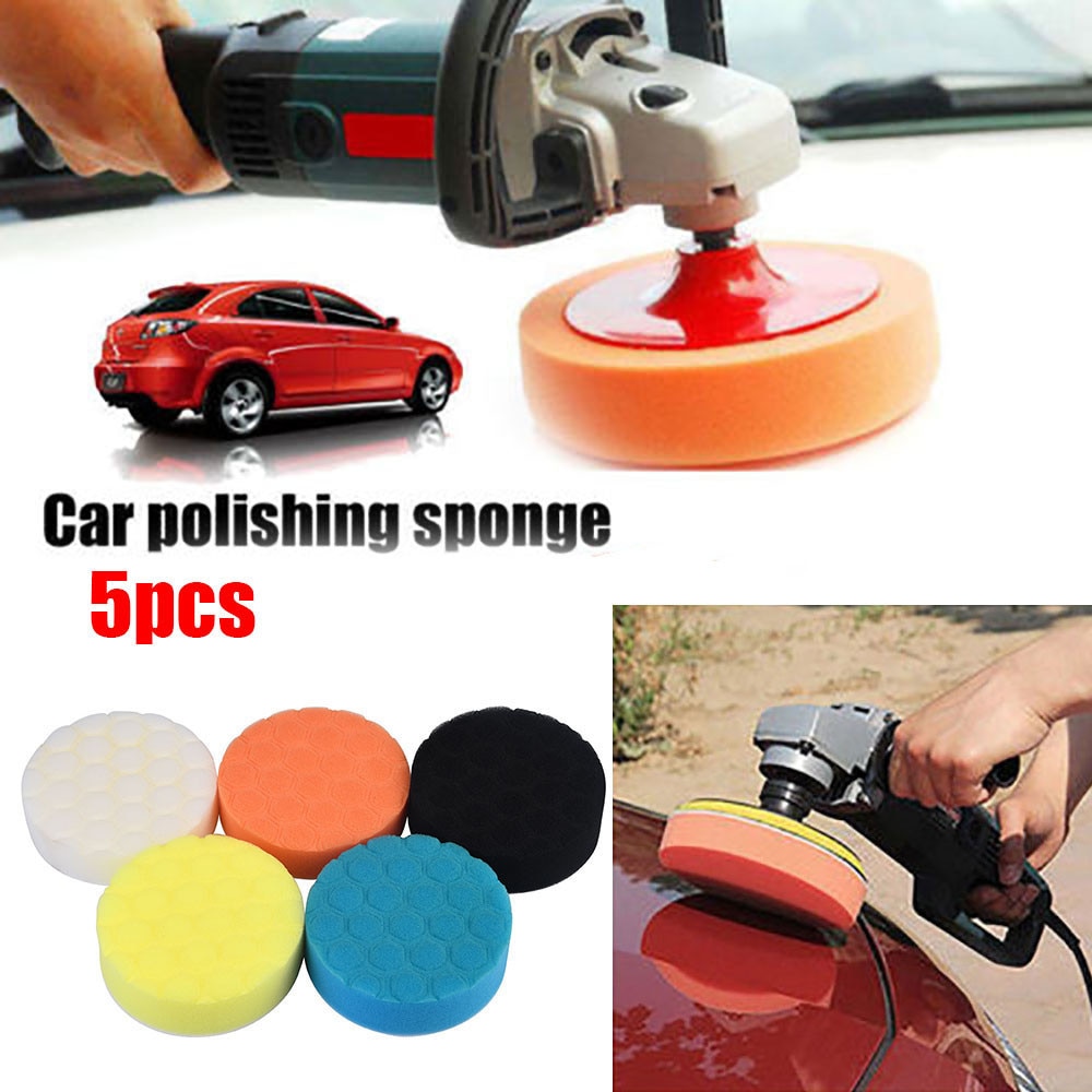 5 Stks/set Auto Spons Polijsten Pad Hand Tool Voor Auto Polijstmachine Wax 3/4/5/6/7 Inch optioneel Buffing Spons Polijsten Pad Kit # YL6