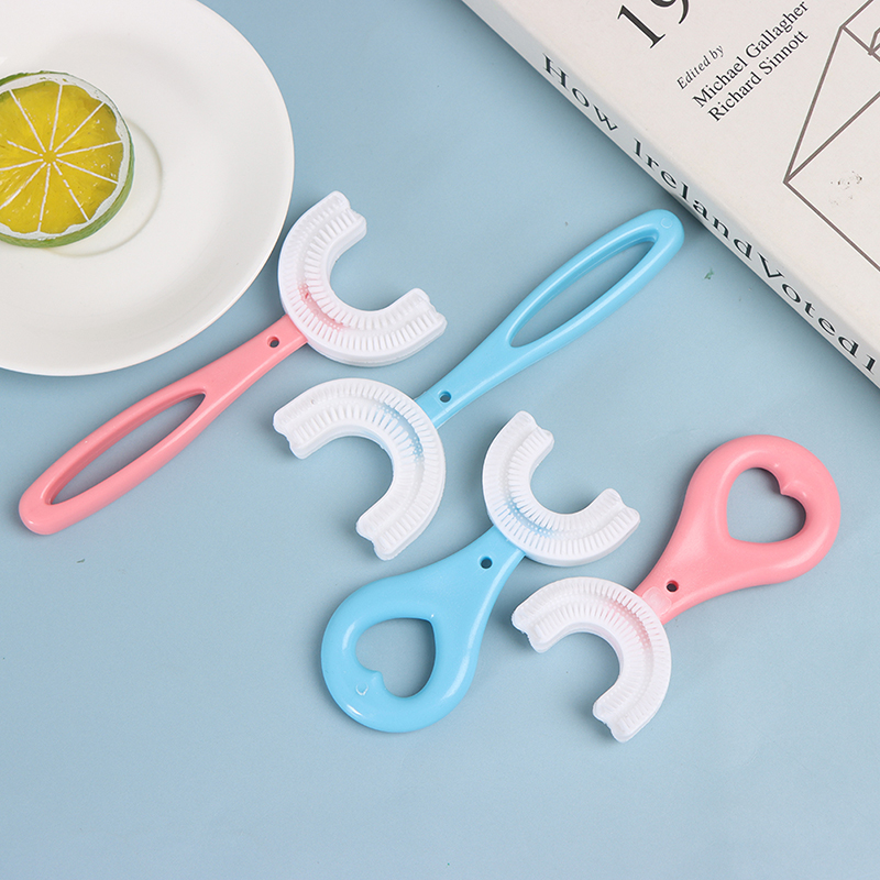 1PCS Cartoon Pattern Hand-Held Version U Silicon Toothbrush Children's Infant Toothbrush Mouth-Cleaning Manual Toothbrush