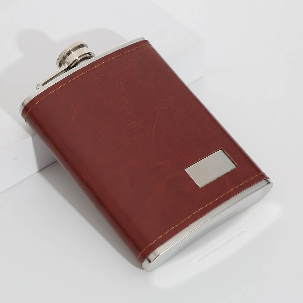 8oz hip flask stainless steel 304 with pu