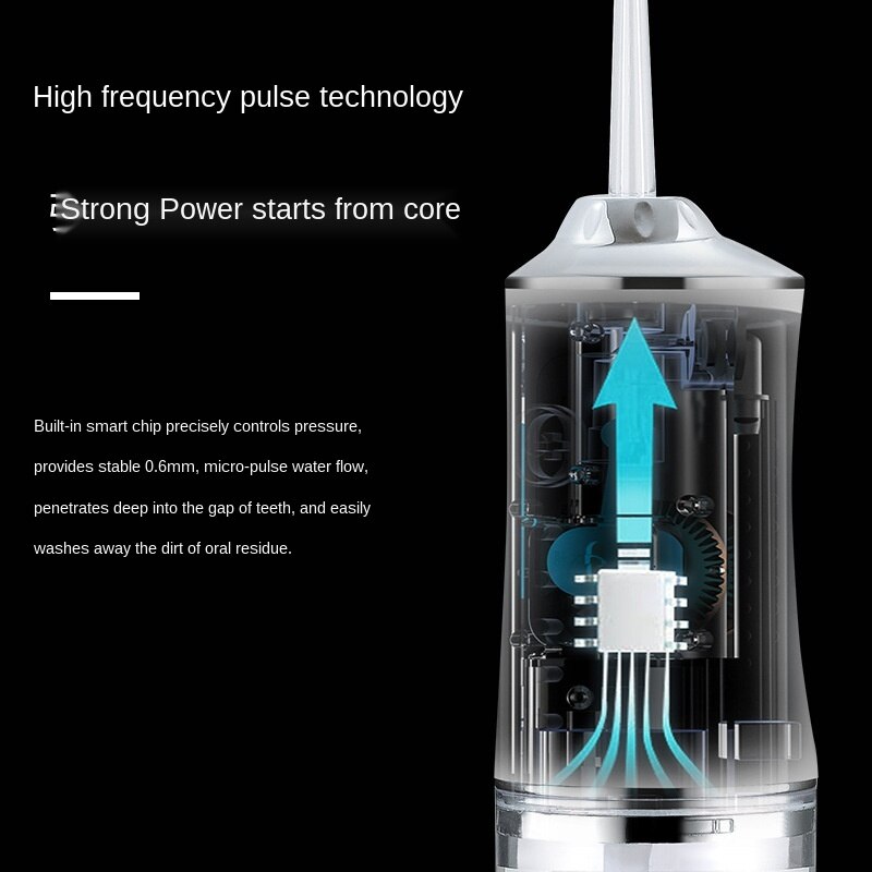 Vanntett munnskylling dental vannstråle vannflosser waterpik usb oppladbar vanntråd 300ml vanntank tennerenser