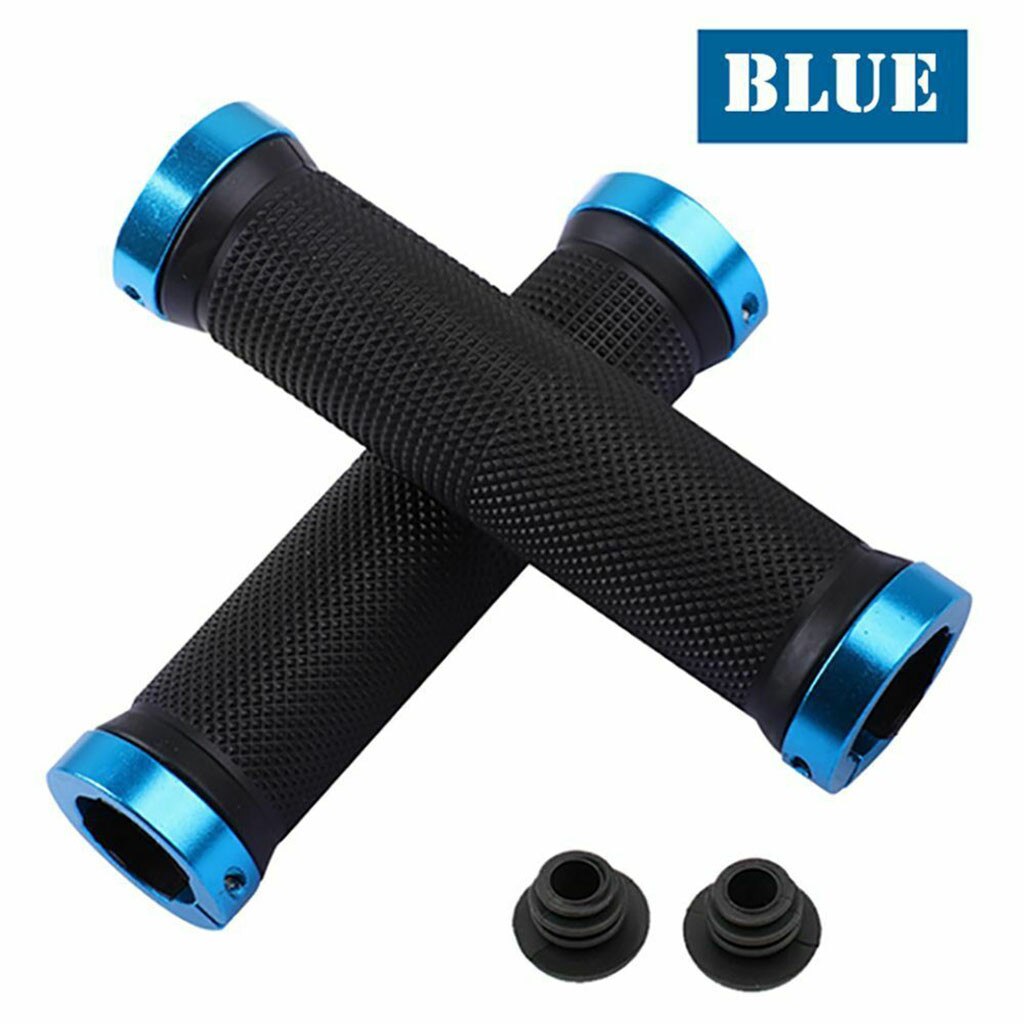 1 pair MTB Road Cycling Handlebar Grips Anti-Skid Rubber Bicycle Grips Mountain Bike Lock On Bicycle Handlebars End Grips