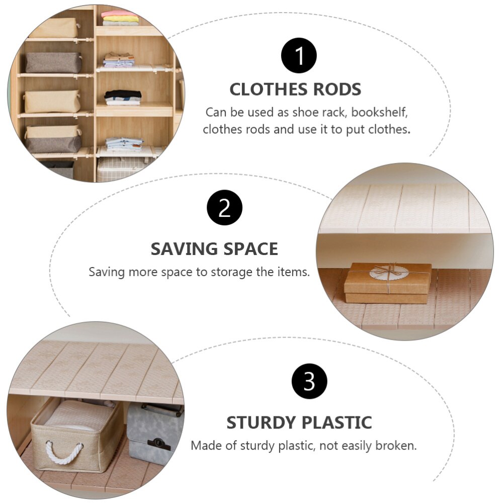 1pc extensible rétractable pratique utile réglable garde-robe séparateur armoire support étagère placards étagère diviseur pour intérieur C
