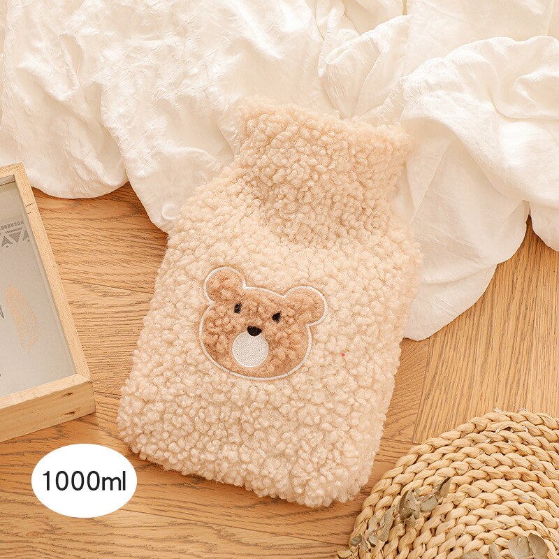 1000Ml Leuke Water Flessen Met Soft Cover Draagbare Winter Warm Water Fles Handwarmer Meisjes Hand Voeten Warmte jug: 1000ML B1