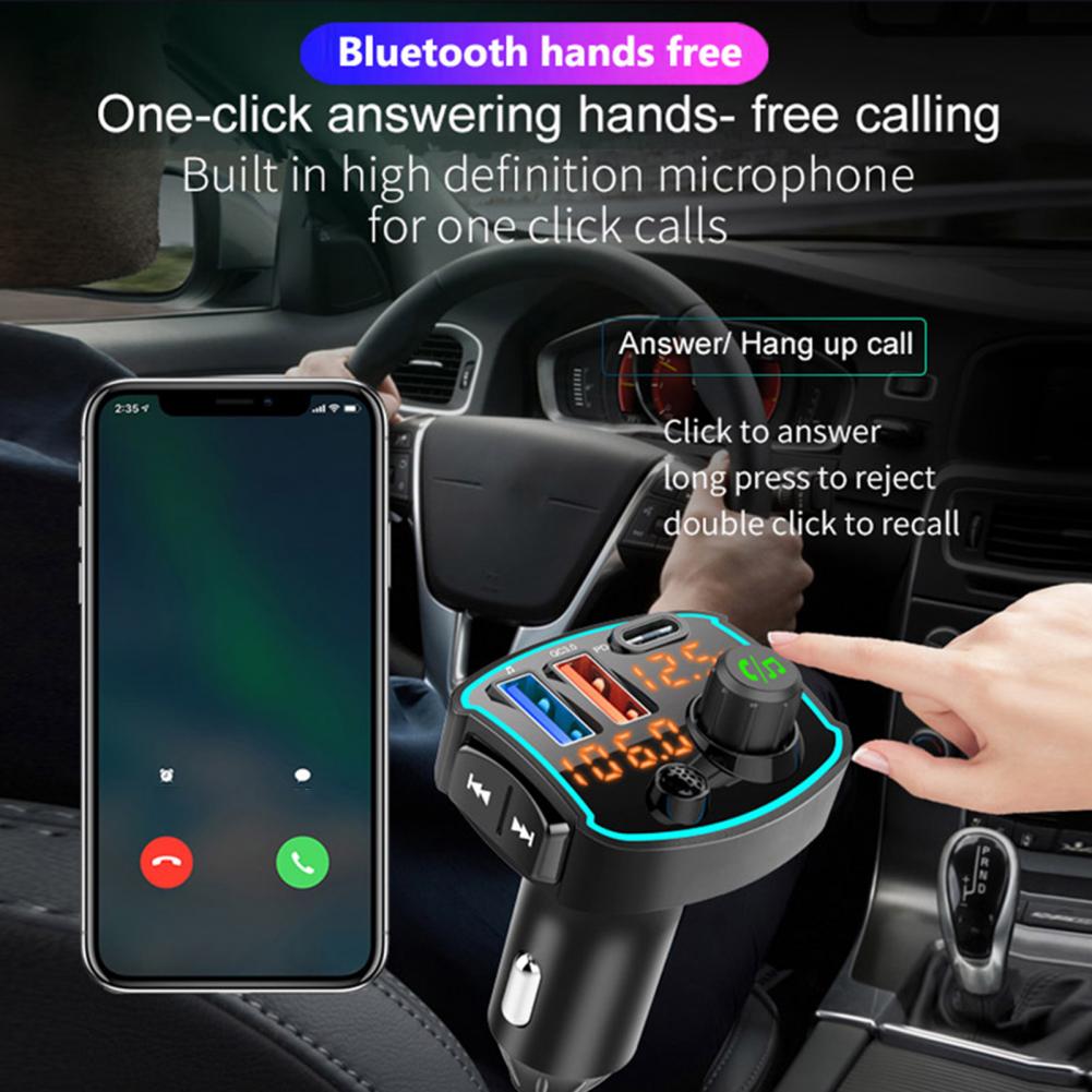 Multifunktions-kompakt-bluetooth-autoradio mit bc69 geräten,  mp3 displays 5.0 fm sendern und /qc3.0 schnelllade-ladegeräten für fahrzeuge
