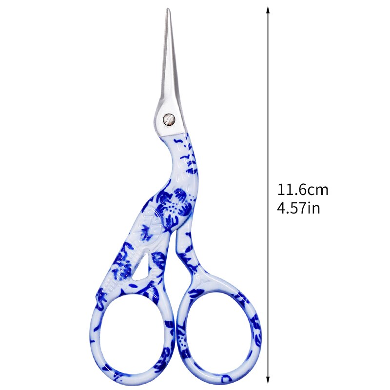 SHWAKK Stainless Steel Embroidery Tailor Scissors Crafts Dressmaking Sharp Handled Needlework Cross stitch Sewing Scissor: 11.6cm blue