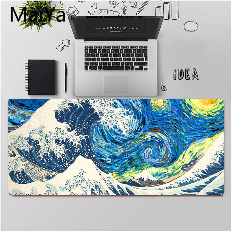 Maiya stor bølgekunst smuk anime musemåtte stor musemåtte tastaturer måtte: A2 / 30 x 60 cm