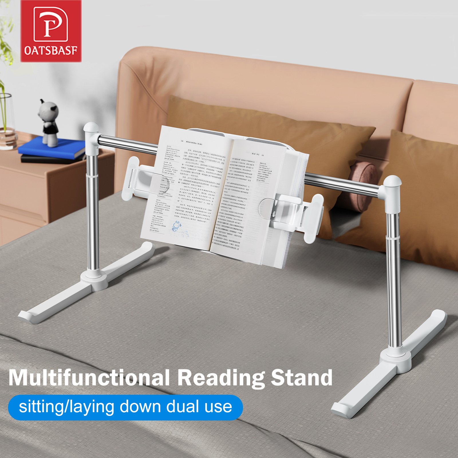 Oatsbasf Opvouwbare tabletstandaard iPad-standaardhouder Bed Leesboekenrek Luie telefoonhouder Multifunctionele combinatieplank