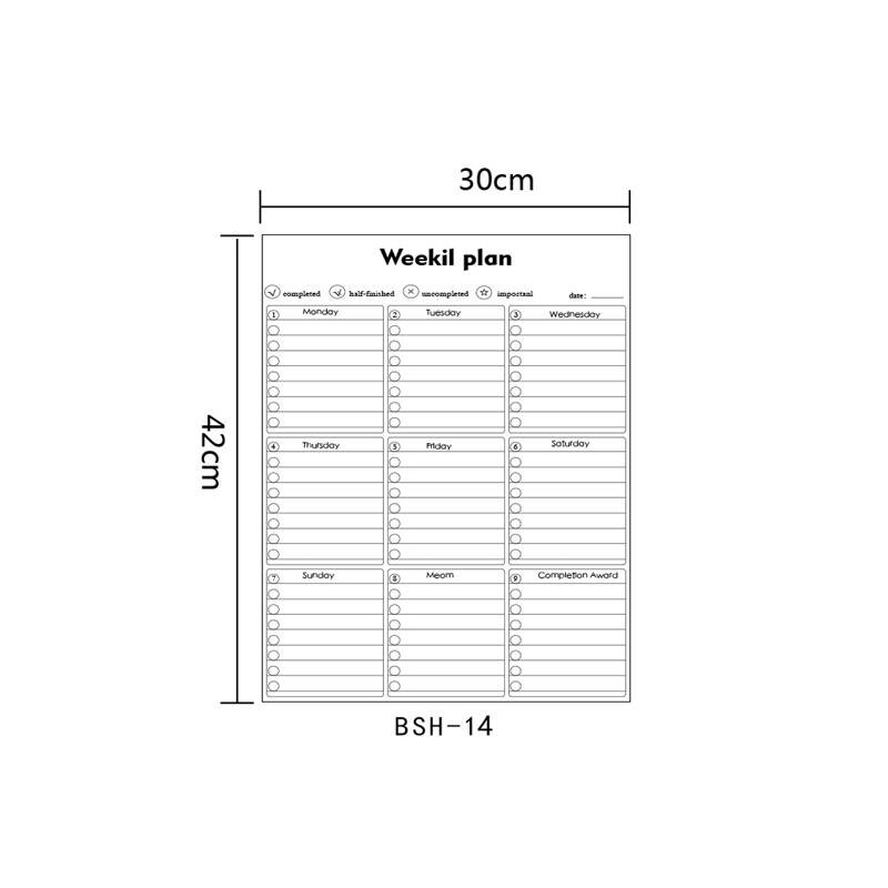 Erasable Magnetic Refrigerator Sticker A3 Soft Magnetic Calendar Schedules Memo Board: SKU-8
