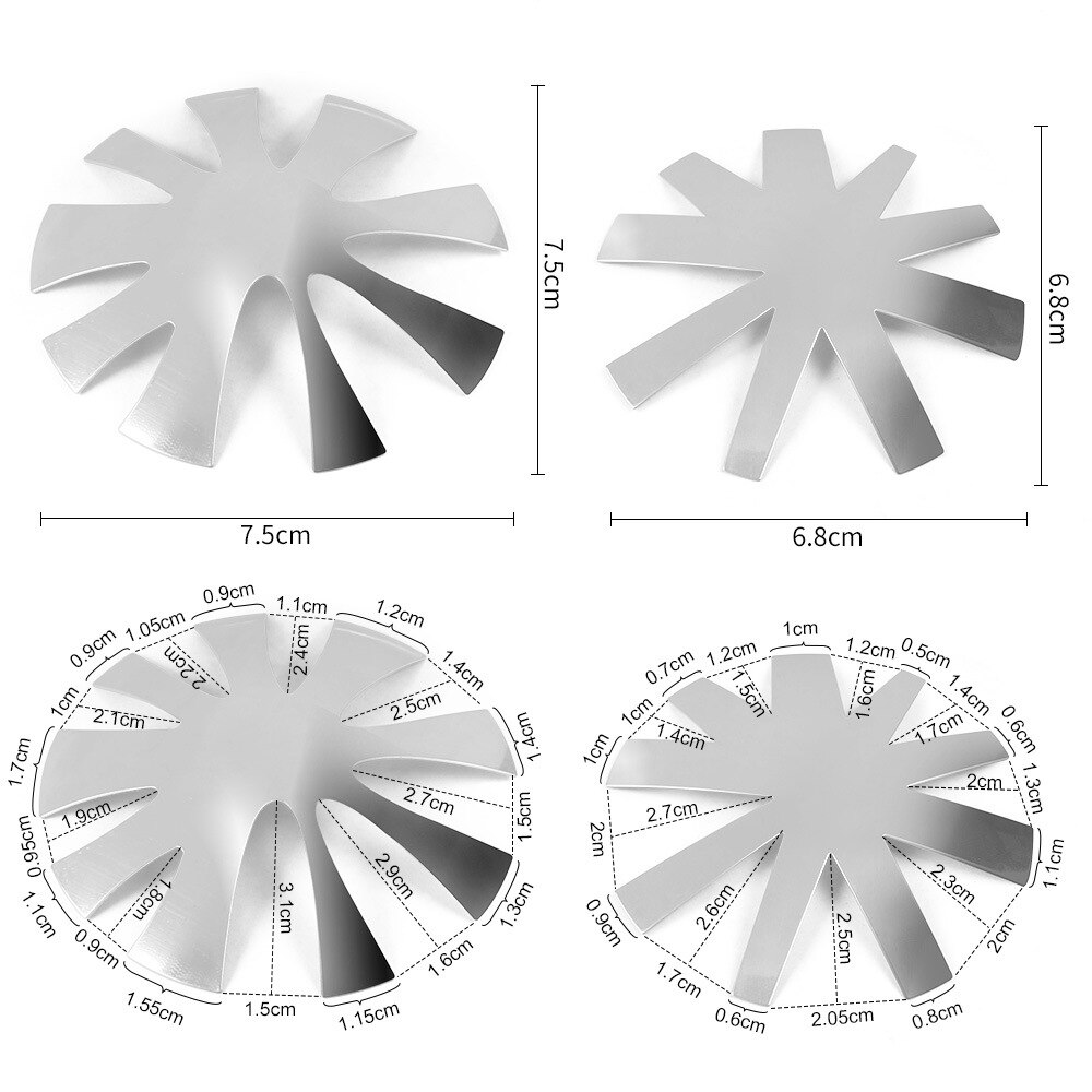 9 Shapes/pc French Style Nail Stainless Steel Plates Model Polishing Manicure DIY Tools Salon Crystal Nail Template C10